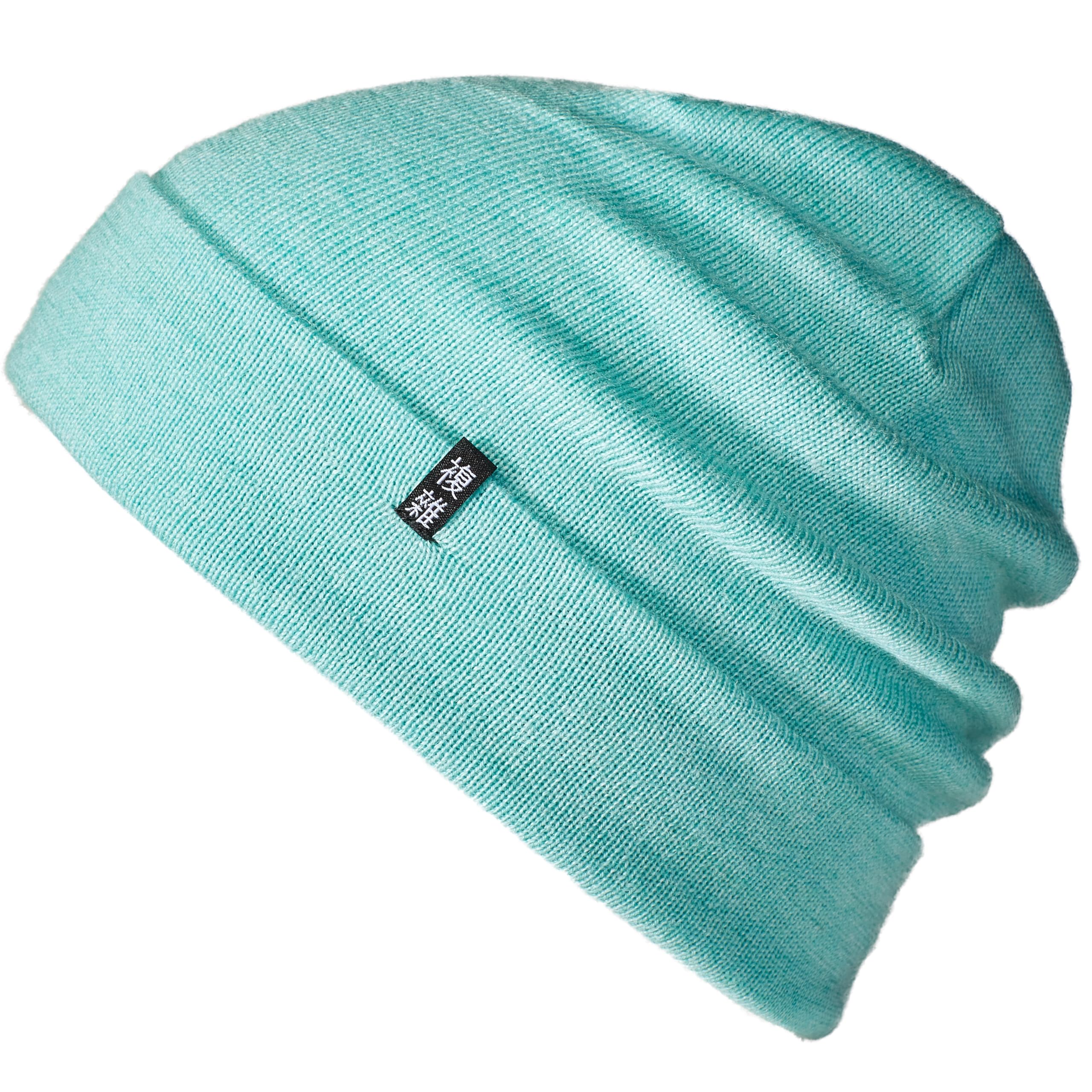 Enter the Complex® Merino Wool Hat, Slouch Beanie, 100% Merino Wool, Women and Men, Turquoise