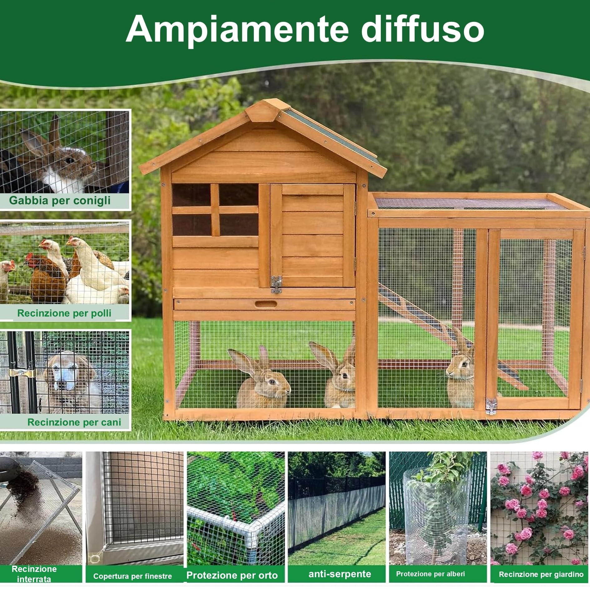 Amagabeli1M X 25M Zincato Maglia Quadrata Rete Giardino Saldatura 12,7mm a Calda Rete a Maglia Spessore 0,7mm Metallo Rete metallica Pollaio Rete metallica Saldata Gallina Chiusure VoliereDA130