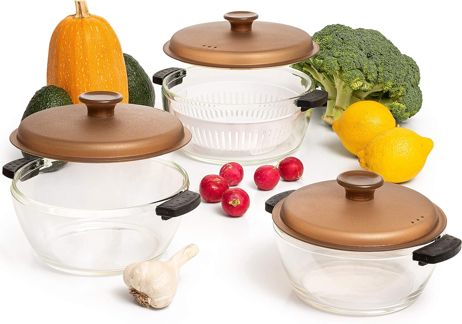 Moss & Stone 6-Piece Borosilicate Glass Casserole Set with Durable Plastic Lids – 2.6/1.5/1 Qt Oven & Microwave Safe Glass Baking Dishes for Cooking, Serving & Kitchen Storage Moss & Stone 6-Piece Borosilicate Glass Casserole Set with Durable Plastic Lids – 2.6/1.5/1 Qt Oven & Microwave Safe Glass Baking Dishes for Cooking, Serving & Kitchen Storage