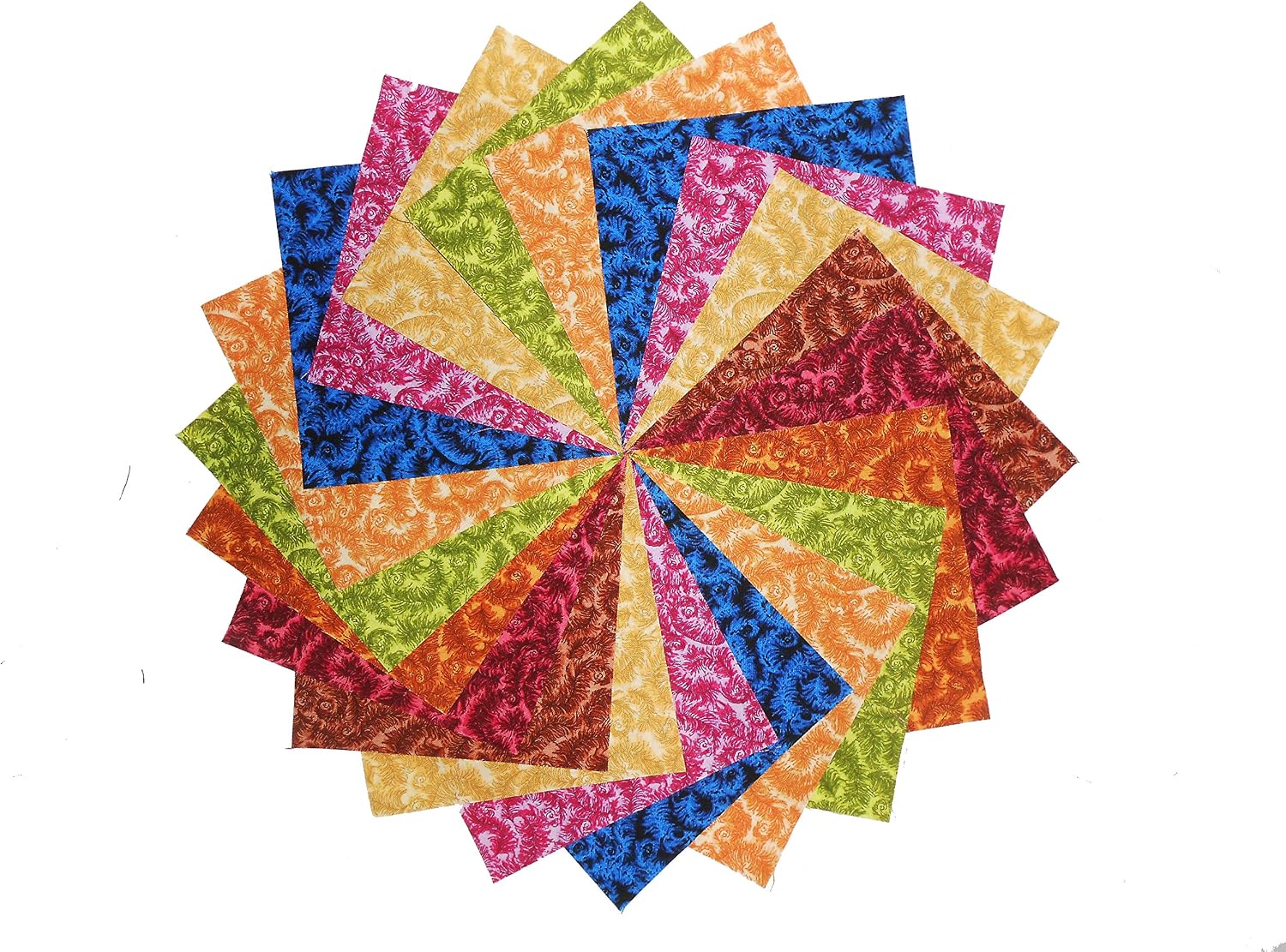 32 5 Inch Charm Pack Beautiful Feather Frenzy Quilt Fabric Squares