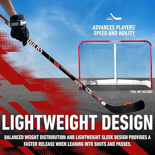 Vista 94 de Franklin Sports NHL Team - Palo de hockey callejero de vinilo de 48 pulgadas Pittsburgh Penguins