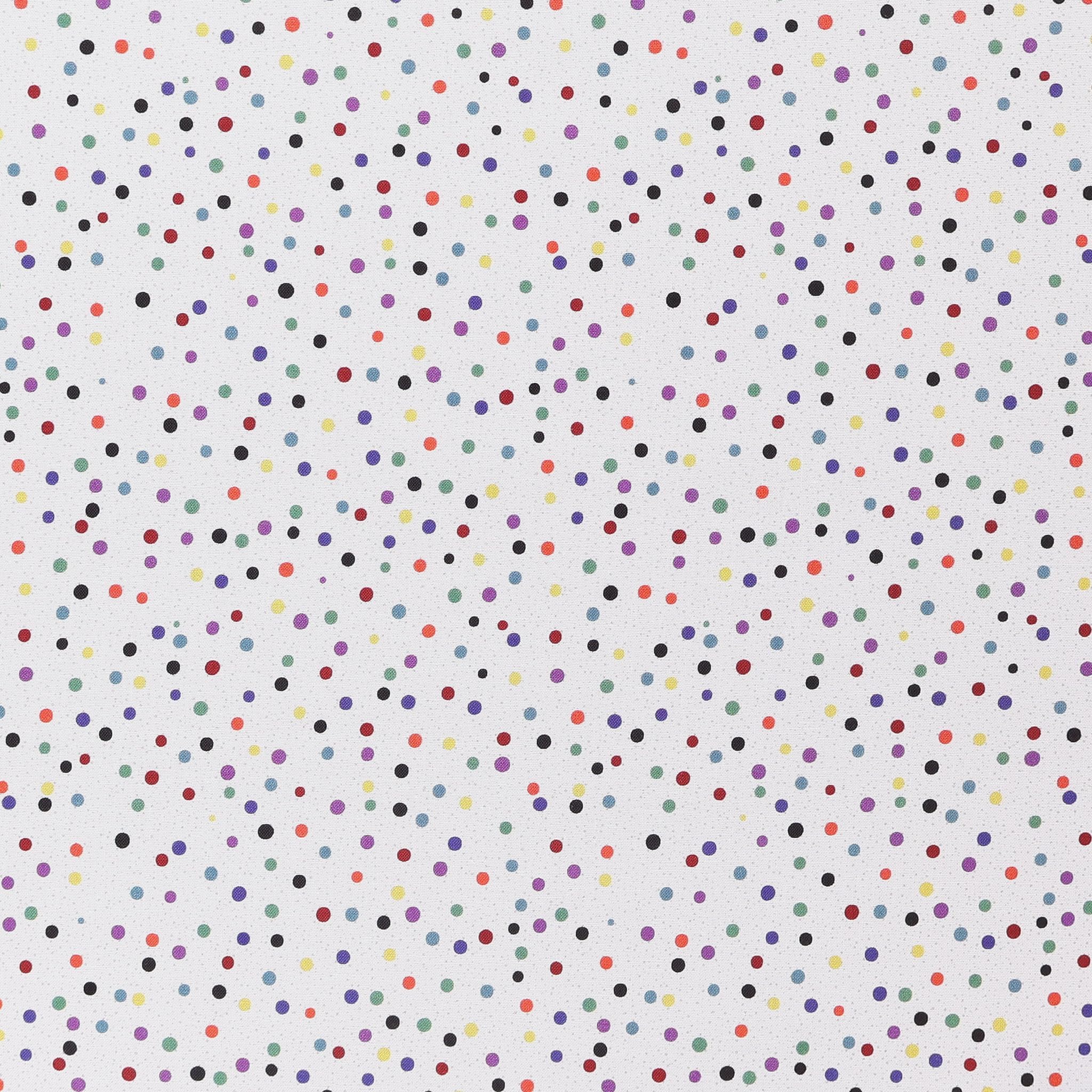 Mook Fabrics Cotton Multi Dot, White Cut by The Yard