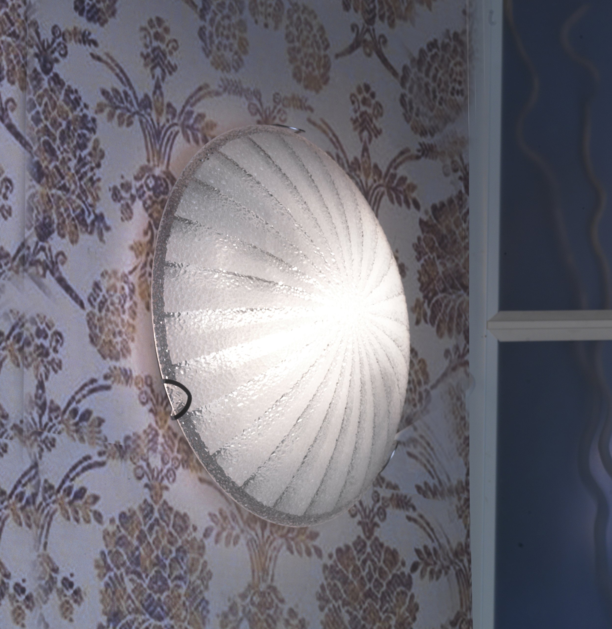 ONLI - Plafoniera Crux. Luce da soffitto o parete in vetro. 1 luce con attacco E27. Stile moderno semplice ed elegante. Design made in italy e garanzia italiana 24mesi. (diam. 30 cm)