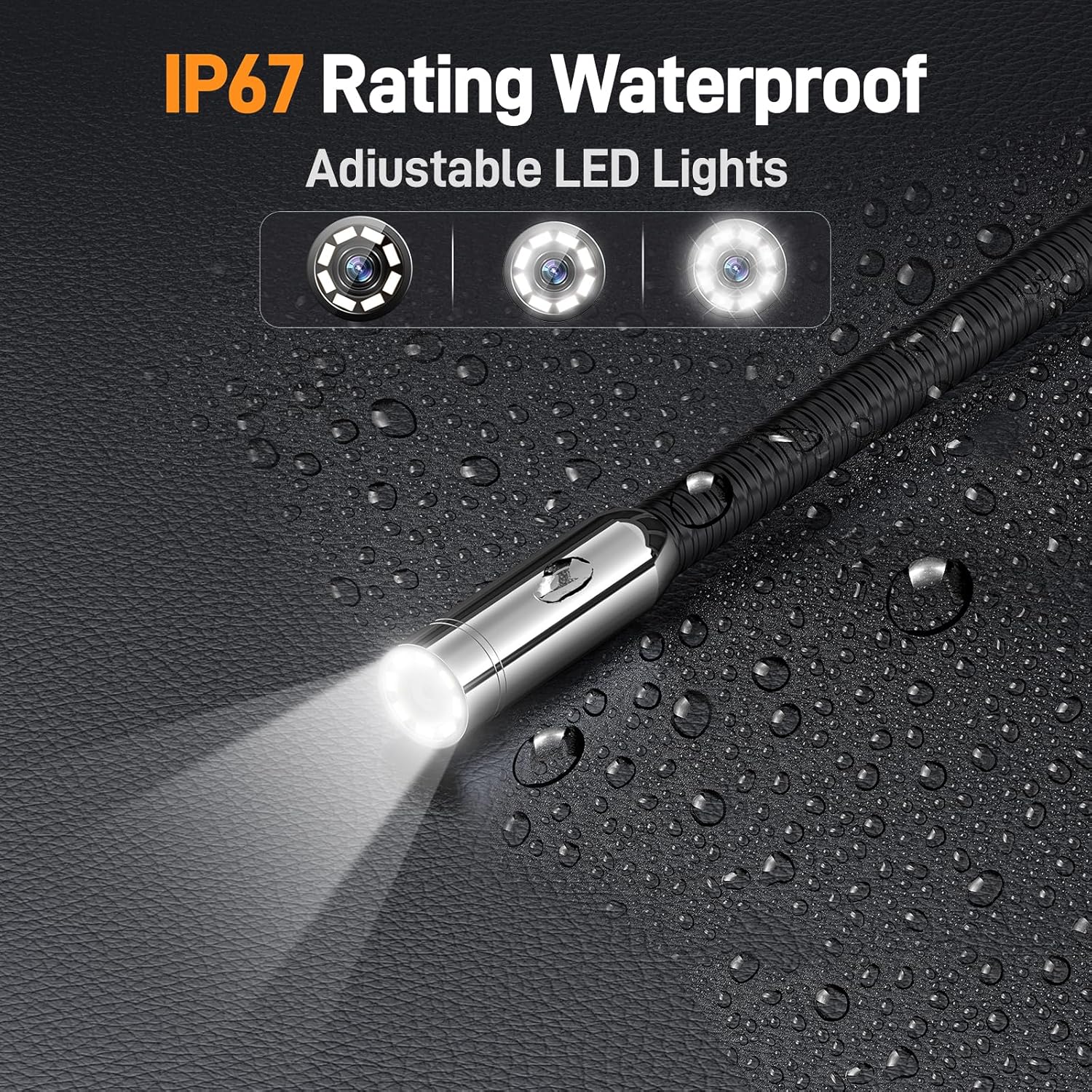 Teslong Telescopic Endoscope Inspection Camera with Screen & Light, 4.5" IPS Display Borescope with 5FT Telescoping Pole, IP67 Waterproof Inspection Camera for Ceiling, Wall, Chimney, Automotive &HVAC