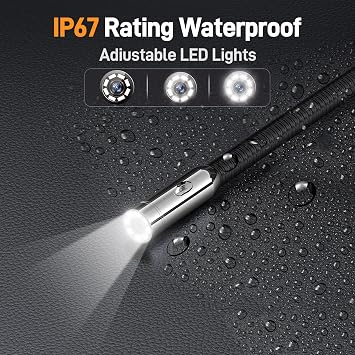 Teslong 5FT Telescopic Endoscope for Ceiling & Roof Inspection | 4.5 IPS Telescoping Pole Camera with 32GB Storage & LED Light - IP67 Waterproof Snake Scope for Wall, Chimney, Gutter, HVAC