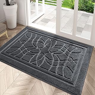 DEXI Indoor Doormat, 20"x32" Non-Slip Absorbent Front Door Mats Low Profile Machine Washable Door Rug for Entry, Garage, P...