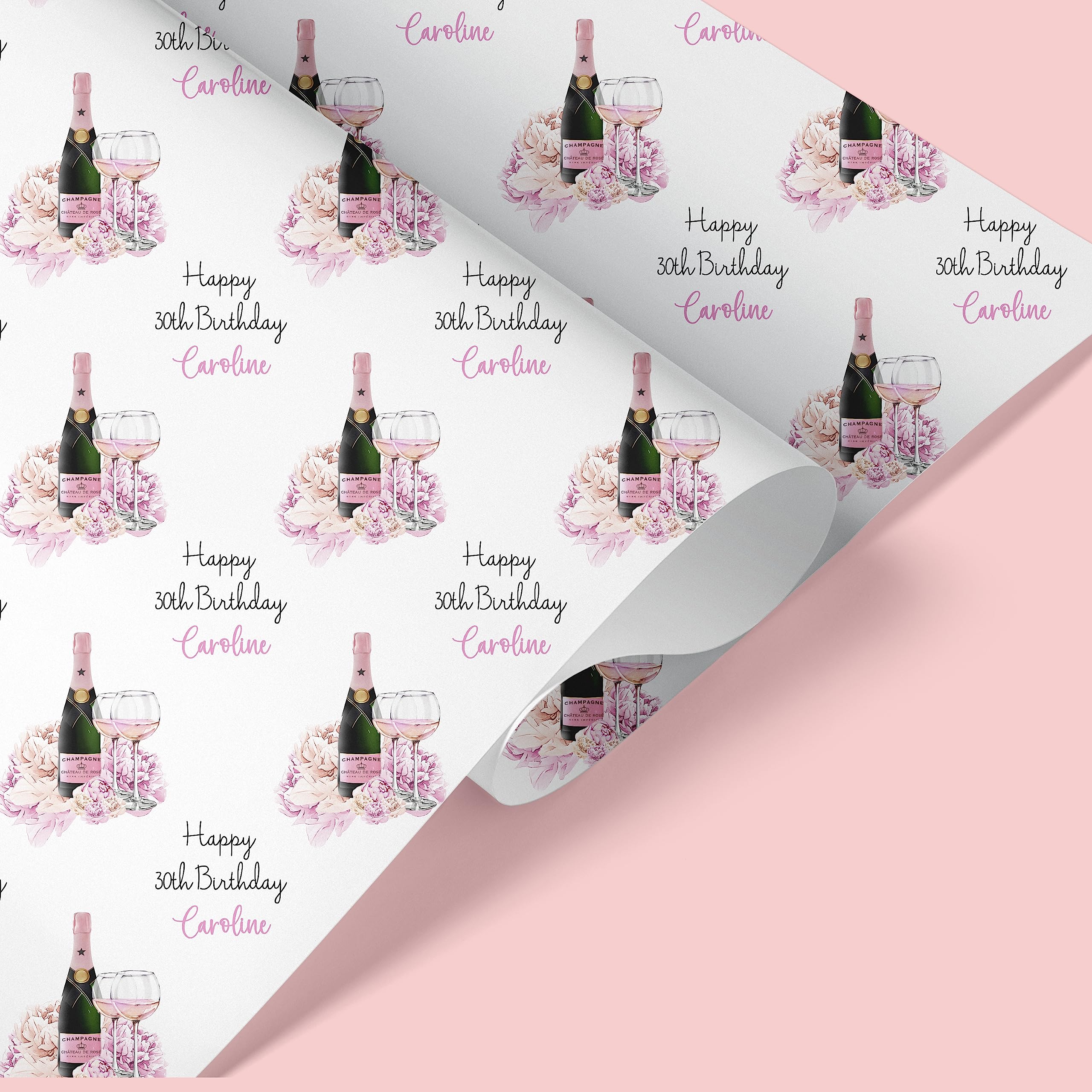 Personalised Birthday Wrapping Paper Roll For Girls With Name