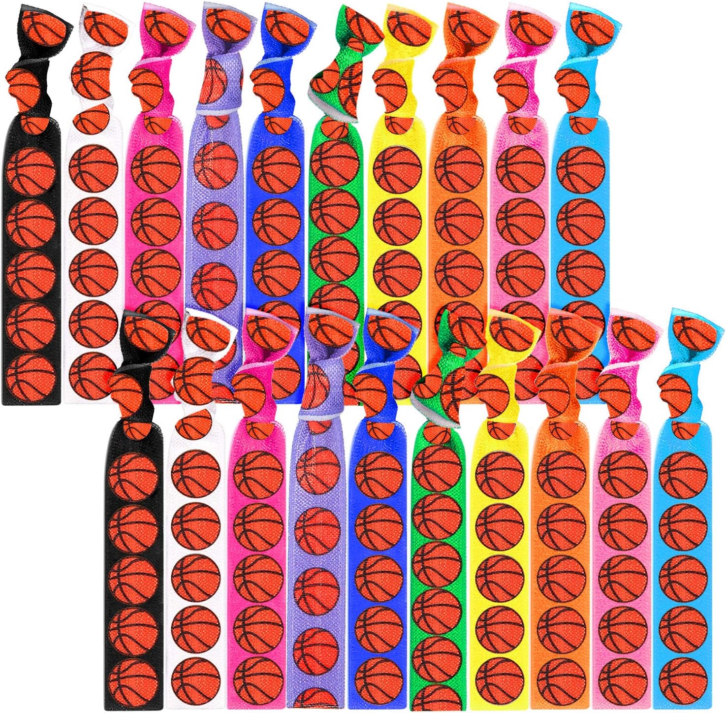 20 Pieces Basketball Hair Accessories Hair Ties Basketball