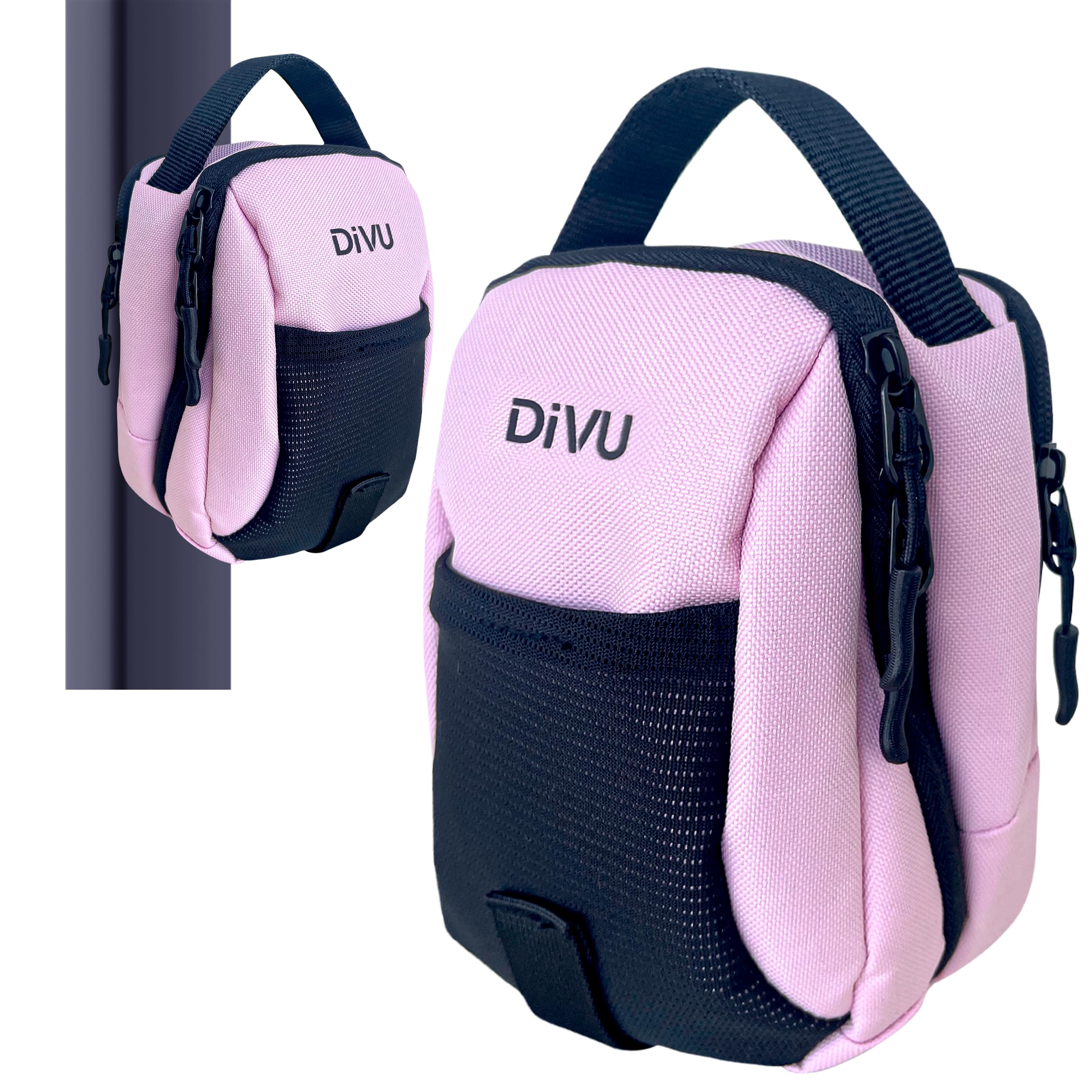 DiVU Magnetic Sports Bag (Pink) for Men & Women | Crossbody Shoulder Bag | Small Workout Backpack with Magnetic Attachment | Fanny Pack for Gym,