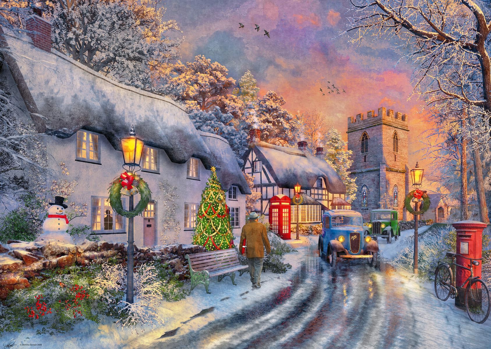 Coming Home for Christmas – Ravensburger 500 Piece Large Format Jigsaw Puzzle for Adults & Families | Festive Winter Village Scene Idea
