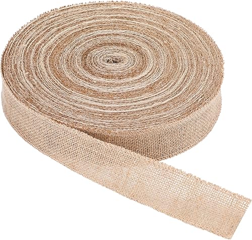 Cinta de arpillera de 49 yardas, tela de yute natural, para manualidades, boda, tela de arpillera, cinta de bricolaje para decoración (2 pulgadas de