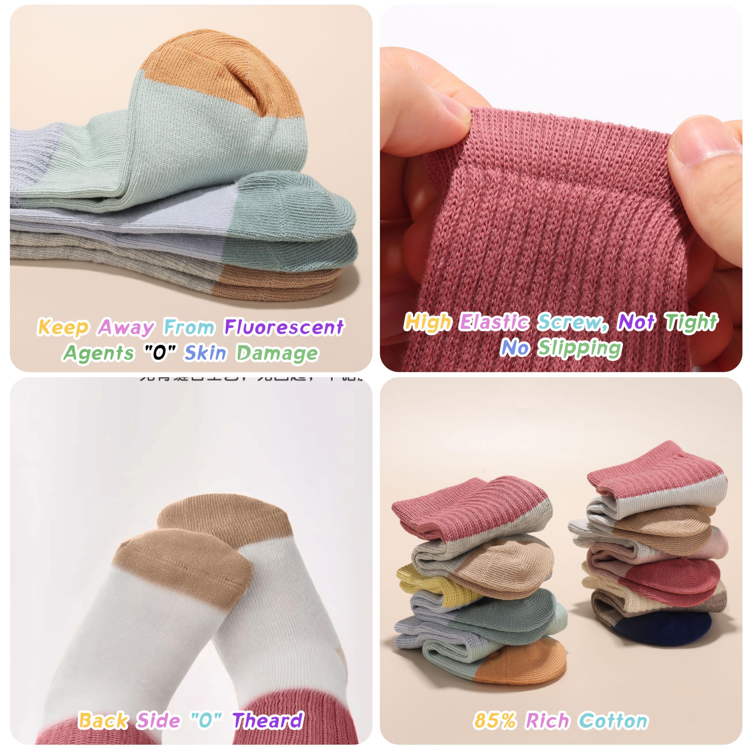 TTIZZY unisex-baby socken - gekämmte baumwolle crew socken
