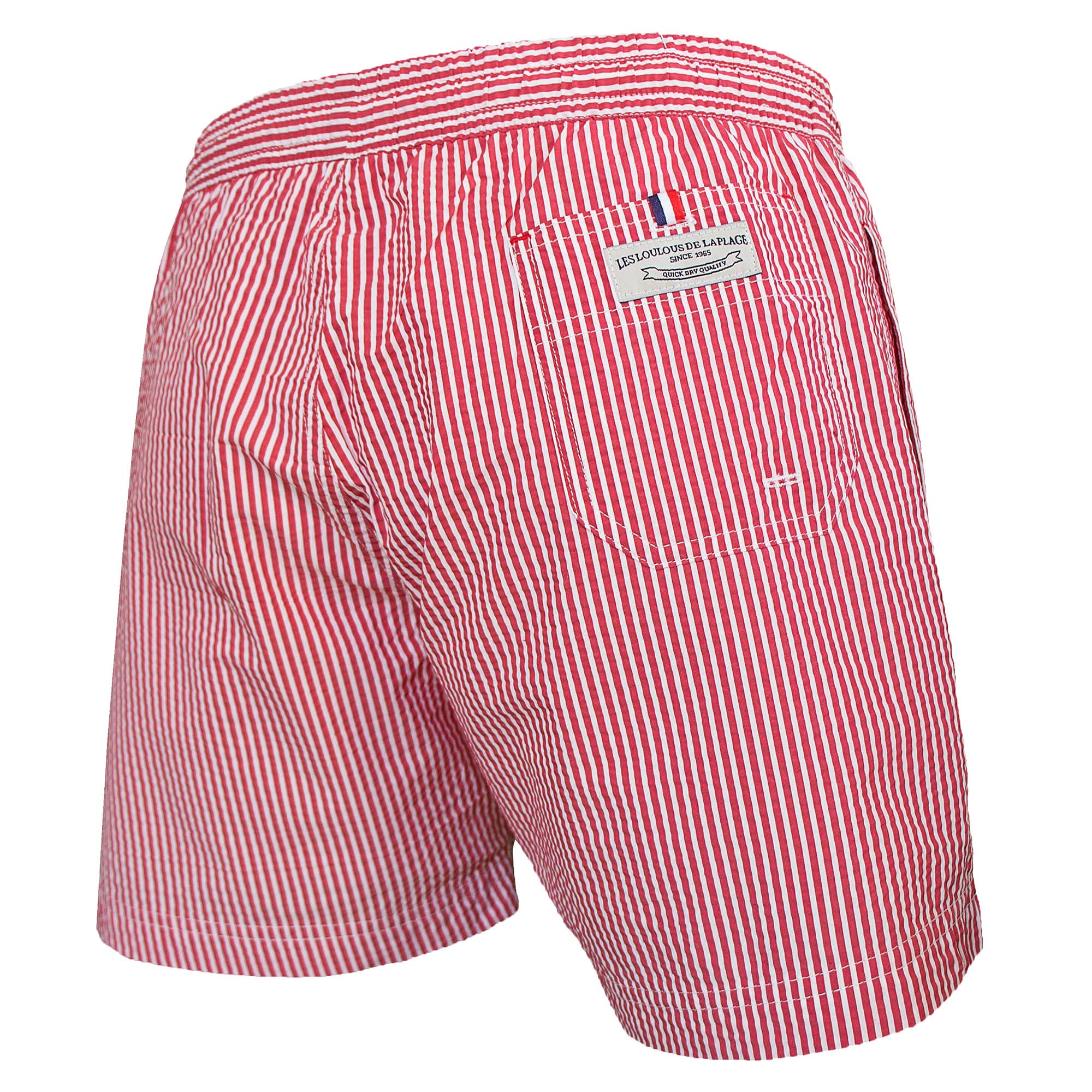 Les loulous de la Playa – Bañador para hombre, clásico, rayas, rojo y blanco rojo XL