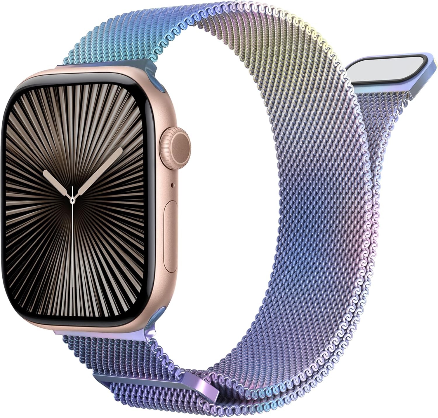 youther magnetic band compatible with apple watch band 38mm 40mm 41mm 42mm 44mm 45mm 46mm 49mm, metal stainless steel mesh loop replacement strap for iwatch series 10 9 8 7 6 5 4 3 2 1 colorful 38mm/40mm/41mm/42mm(series 10)