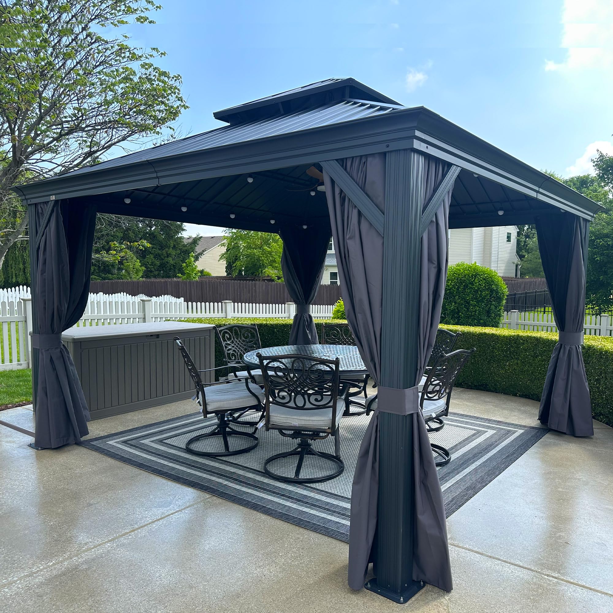 Amazon.com : PURPLE LEAF 12' X 12' Permanent Hardtop Gazebo