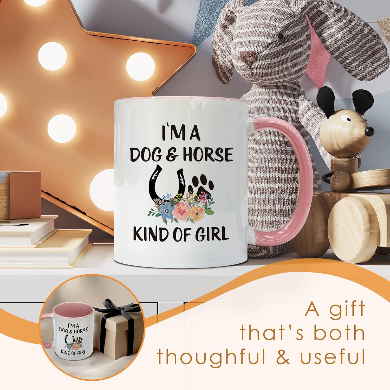 Dog Horse Lover Gifts For Women Coffee Mugs, Equestrian Gifts Coffee Tea Cup Gifts For Women Christmas, Gifts For Horse Dog Lover, I'm A Dog And Horse Kind Of Girl Ceramic Coffee Mug 11oz - Image 6