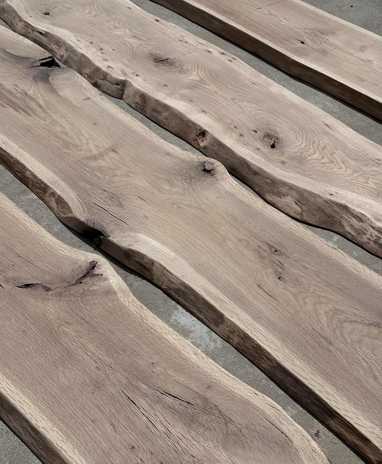 DIY 2 Inch Thick Unfinished White Oak Wood Slabs with Live Edges (Live Edge Slab Wood) 13-17 Inches Wide (48 inches Long)