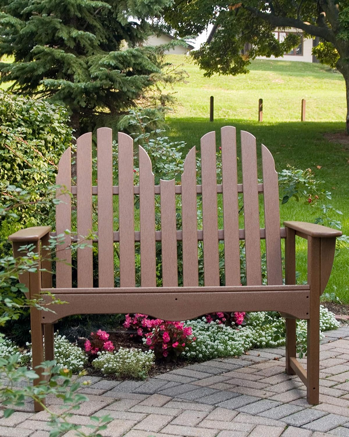 POLYWOOD® Classic Adirondack Bench, Black