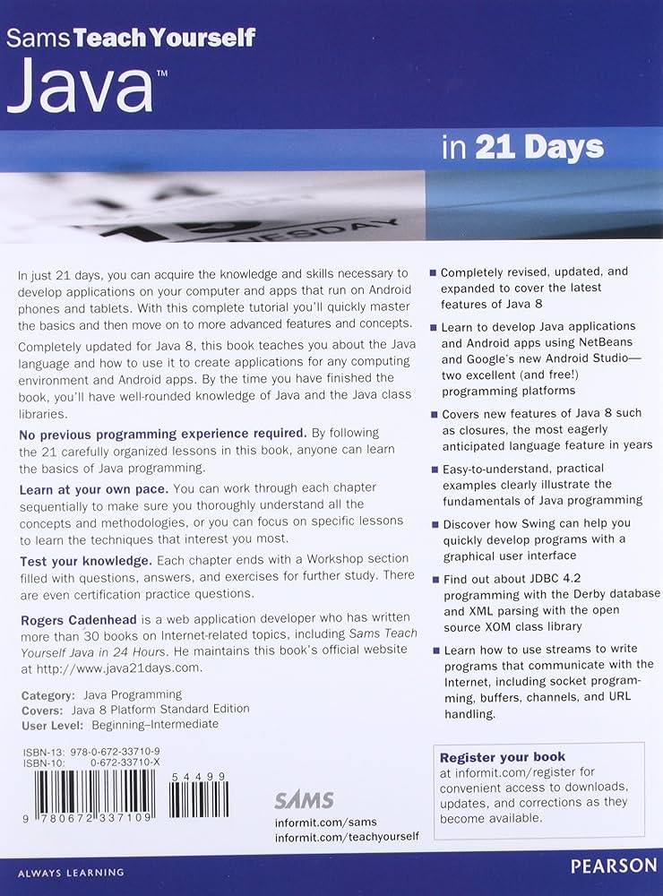 Sams Teach Yourself Java in 21 Days (Covering Java 8): Cadenhead