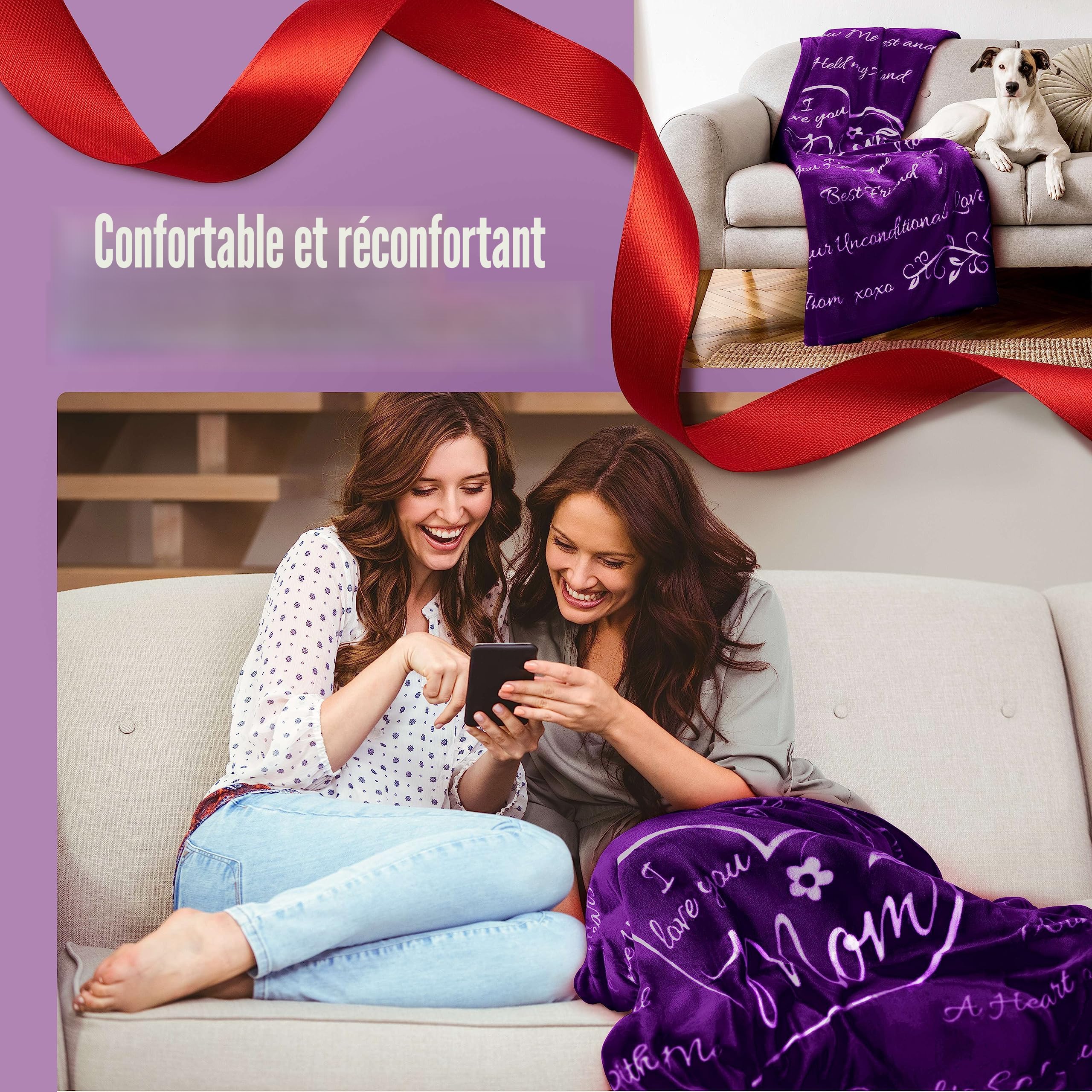 Juratar Cadeau Maman, Plaid Couverture Polaire Cadeau Anniversaire Juratar Cadeau Maman, Plaid Couverture Polaire Cadeau Anniversaire