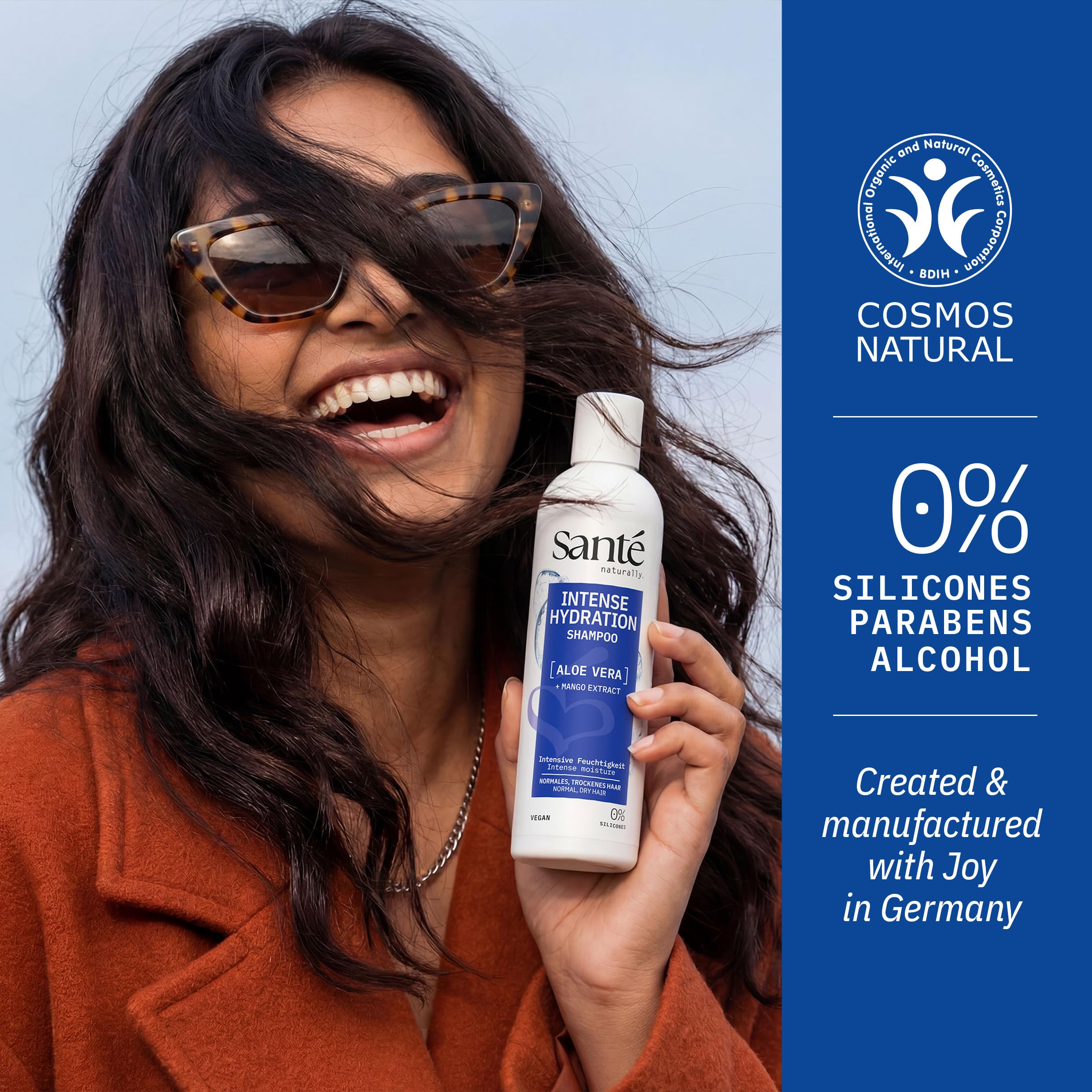 Sante Naturkosmetik Intense Hydration Aloe Vera + Ekstrakt Z Mango Szampon, Przezroczysty, 250 ml