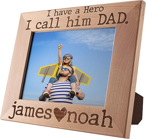 Miniatura 4 de Be Burgundy Regalos del Día del Padre para papá, marco de fotos personalizado para papá con nombres, 4 x 6 pulgadas, regalos del día del padre de