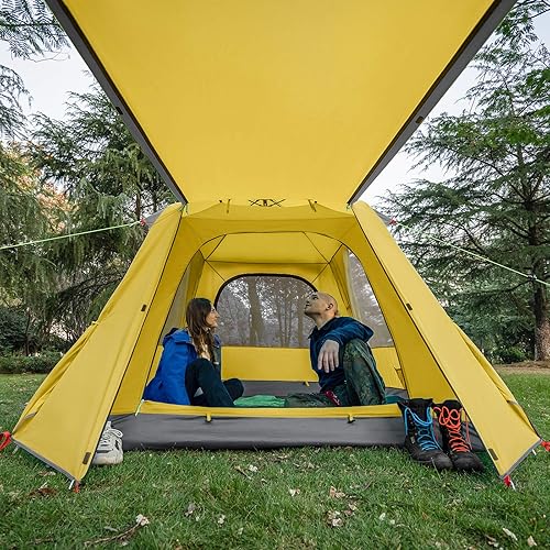 Miniatura 2 de KAZOO Camping Tents 3 Person Waterproof Instant Tents 3 People Cabin Tent Easy Setup with Sun Shade Automatic Aluminum Pole