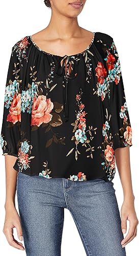 Star Vixen Camiseta campesina de manga 34 para mujer