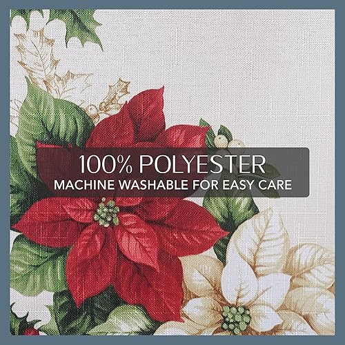 Miniatura 4 de Elrene Home Fashions Servilletas de tela de Pascua roja y blanca, 17 x 17 pulgadas, juego de 4