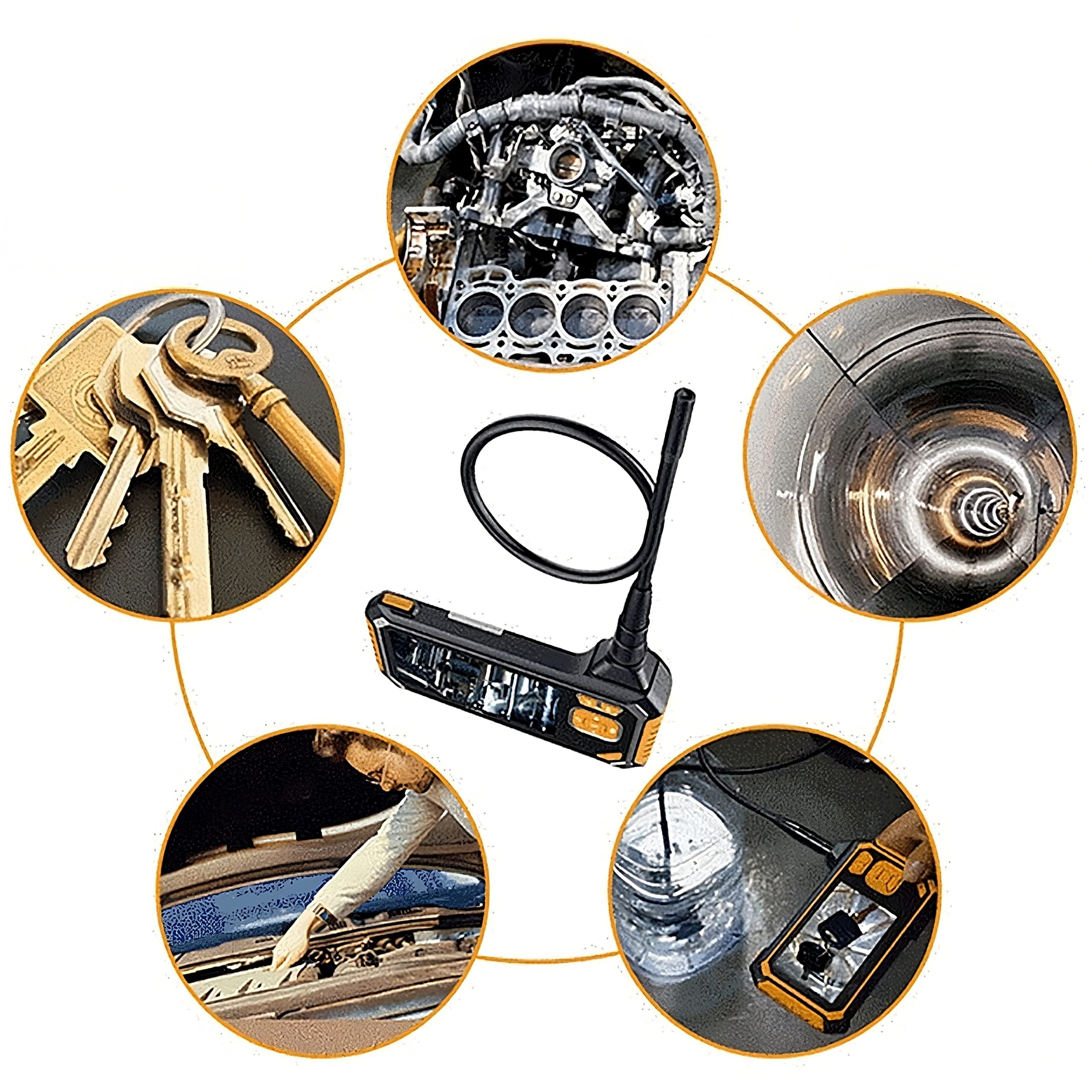 Retoo Endoscopio Cámara de Inspección Industrial Digital de alcantarilladoImpermeable IP67 4,3 Pulgadas Pantalla HD Cable De Serpiente Semirrígido De 3 M LED Sonda