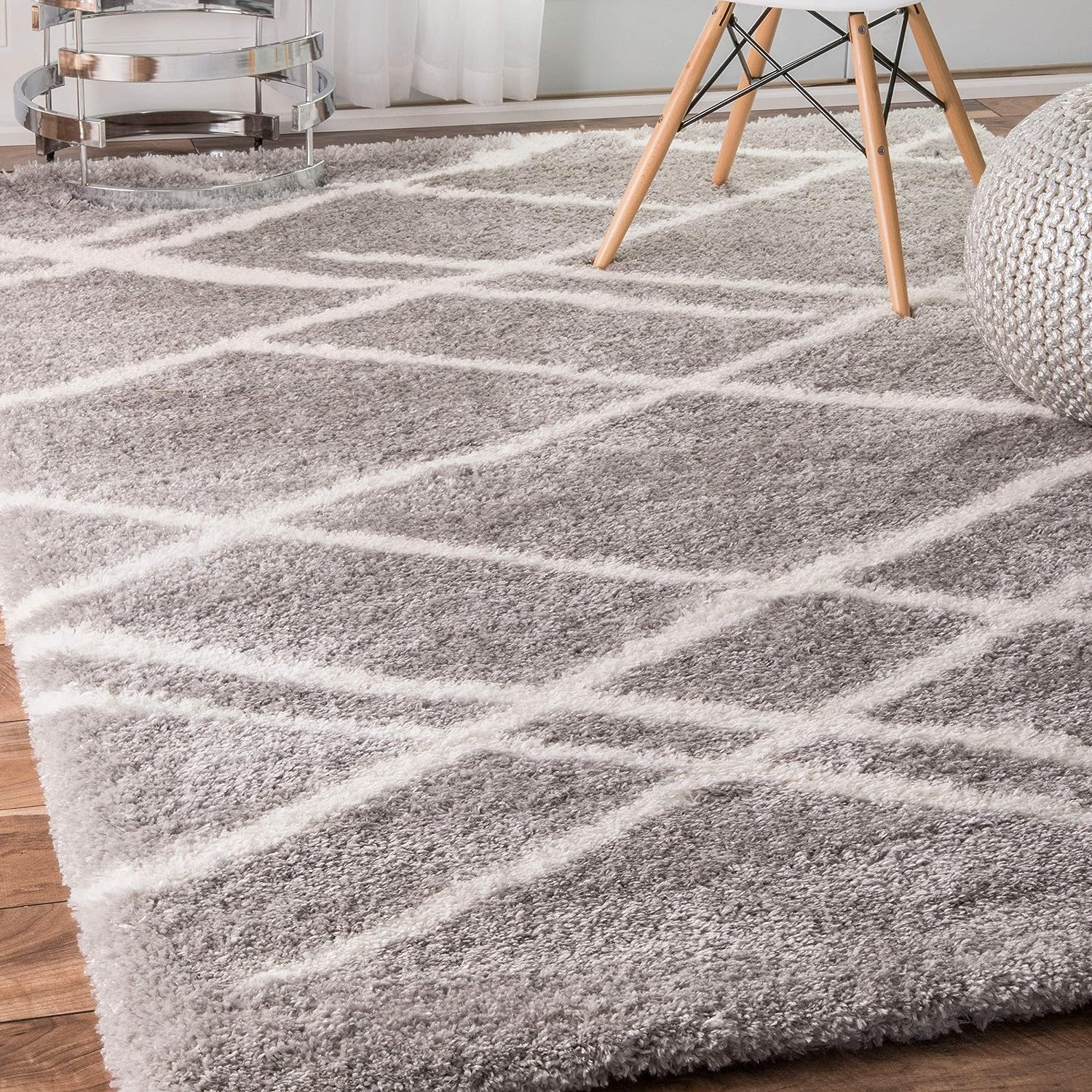 Nuha Rugs Fluffy Fur Shag Light Grey Modern Luster Ultra Thick Soft Plush Area Rug Microfiber Textured 2" Pile Yarn Easy Clean Stain Fade Resistant Shaggy (Size - 9 X 9 FEET Square) (B0CHLH1QNV) Amazon Price History, Amazon Price Tracker