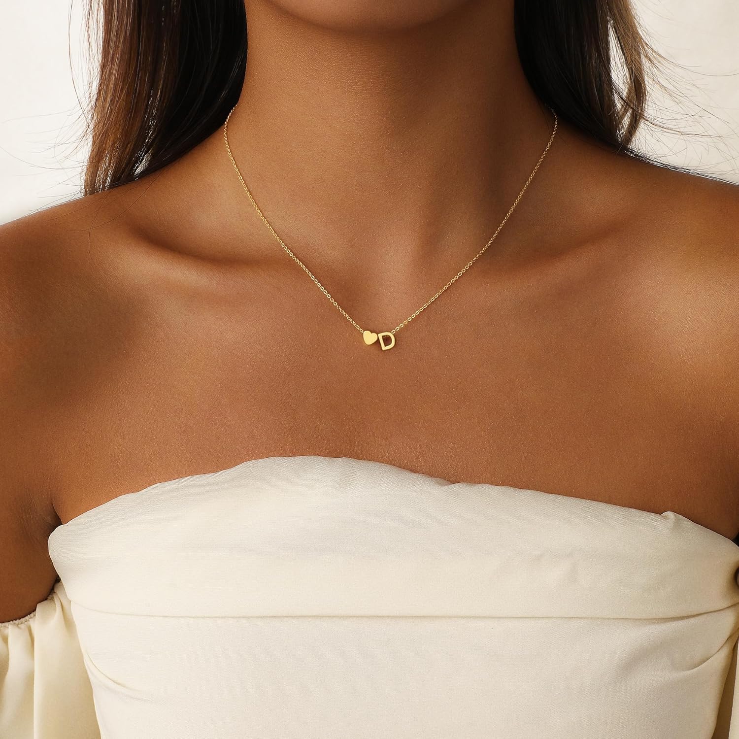Gold Heart Initial Necklace for Women 14K Gold Plated Pendant Letter Dainty Fashion Heart A-Z Initial Necklaces for Women Jewelry Gifts - Image 2
