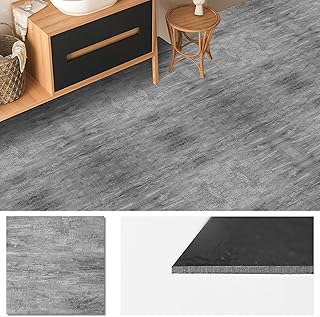 30-Pack 12x12 Inch Peel and Stick Vinyl Floor Tiles, Self Adhesive Waterproof Flooring Planks for Kitchen, Dining Room, Bedrooms,Bathroom,Vestibule, Cover 30 Sq. Ft, (Grayish Brown)