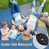 Vista 4 de PY SUPER MODE Mantas de Picnic Extra Grandes, Manta de Playa Impermeable Plegable para Exteriores de Gran Tamaño 83x79" A Prueba de Arena