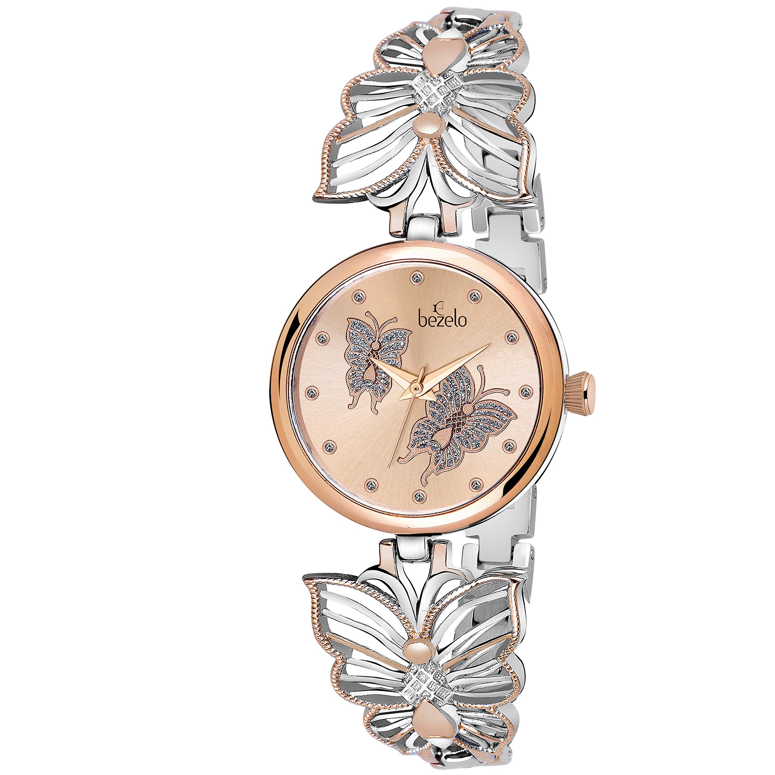 BEZELO Brass Analogue Womens Watch(Rose Dial Rose Twoton Colored Strap)-Bzl-Sf-1016-Rose-Tt (B07ZJML549) Amazon Price History, Amazon Price Tracker