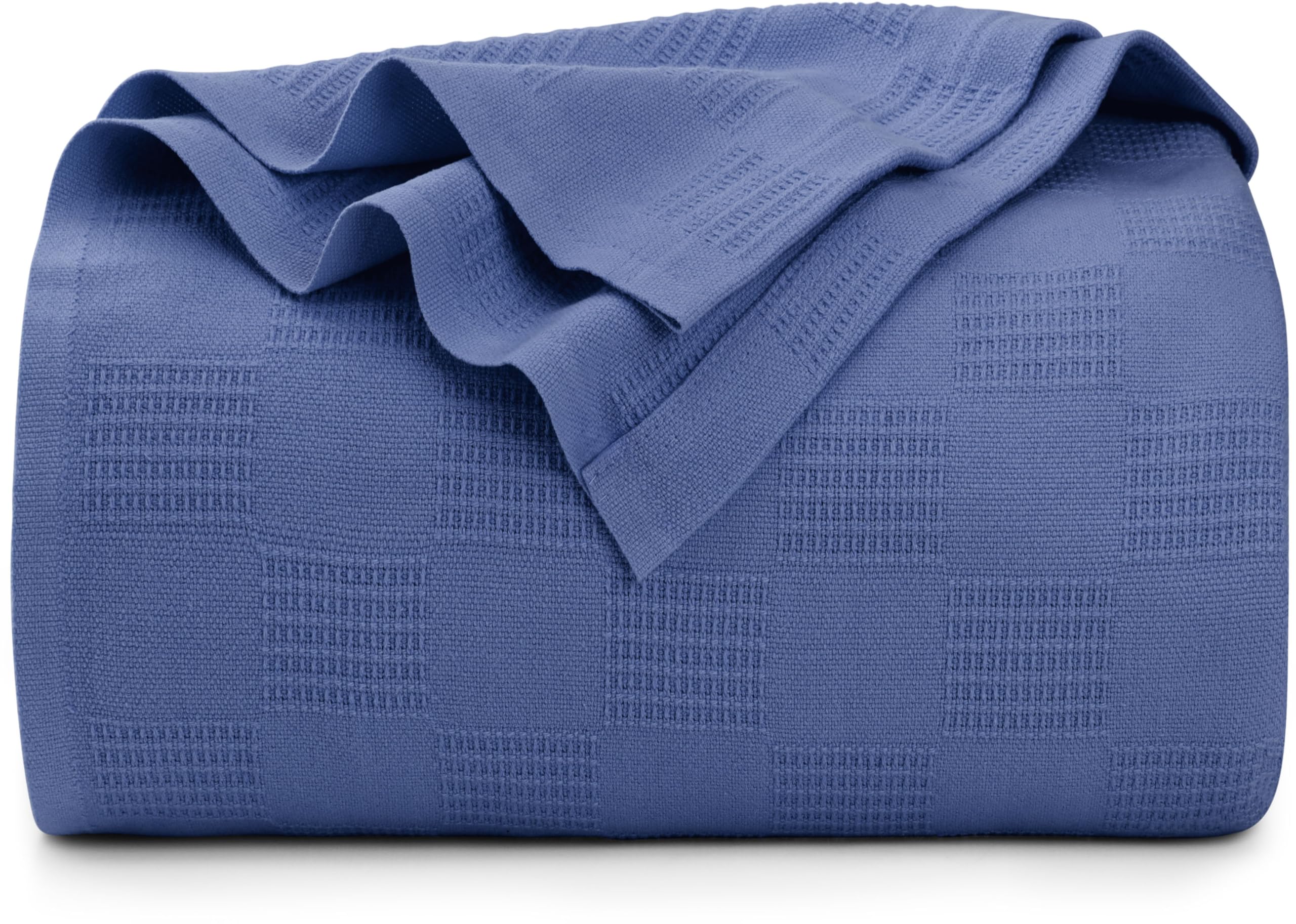 Utopia Bedding Wedgewood 100% Cotton Blanket [Twin Size - 90x72 Inch] 350GSM Lightweight, Soft and Breathable Thermal Blanket for All Seasons