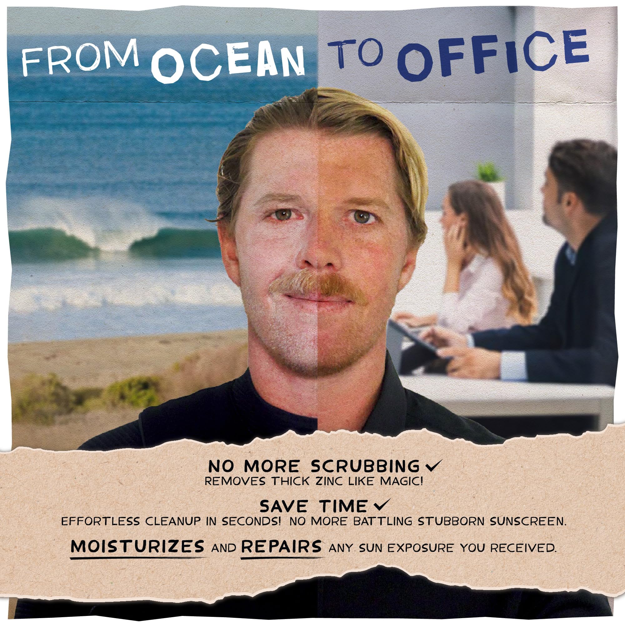 Kook-Off: Mineral Sunscreen Remover & After Sun Care | Natural, Ocean-Safe Formula | Aloe Vera & Coconut Oil | Removes Stubborn Zinc Sunscreen | 2.5oz Tin