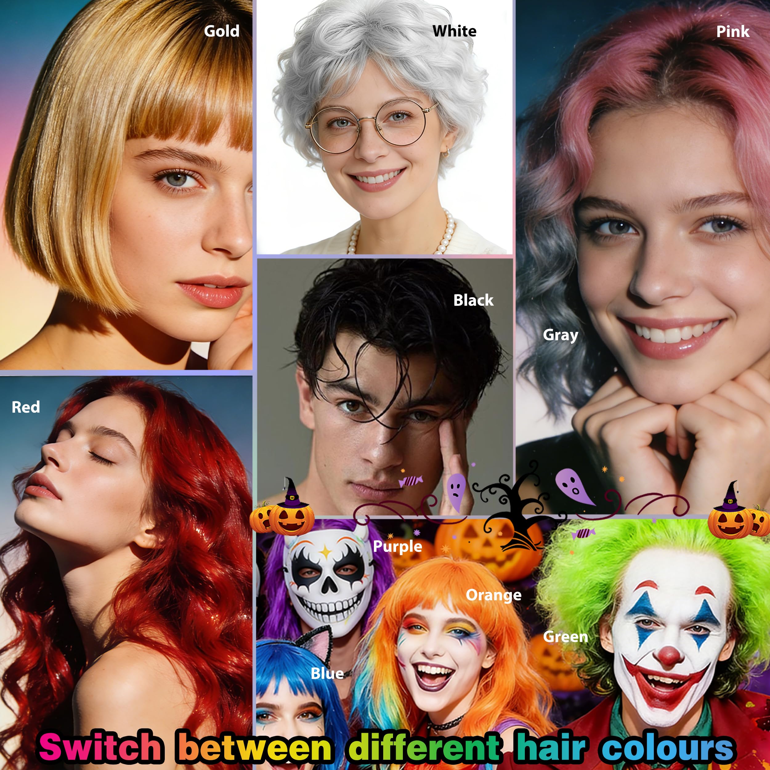 Lilla spray temporaneo per capelli per bambini, colore per capelli, istantaneo e lavabile, per ragazze, ragazzi, ragazzi, donne, uomini, per Halloween, cosplay, feste in costume, Natale, 150 ml