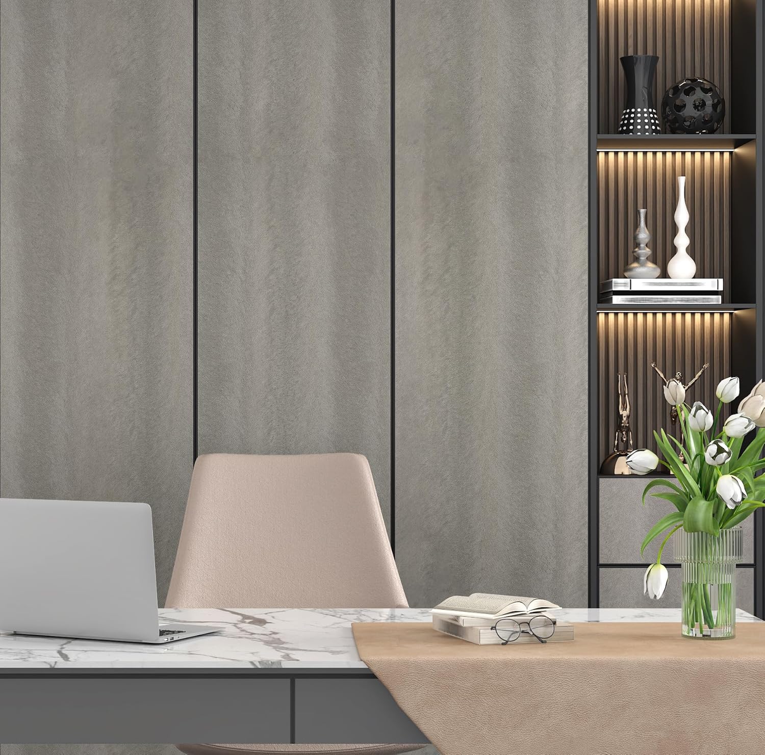 Grey Wood Contact Paper for Countertops 17.72" x314.96" Waterproof Wood Peel and Stick Wallpaper Grey Contact Paper for Cabinets Counter Top Removable Adhesive Wooden Vinyl Countertops Wrap