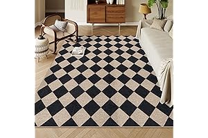 Lahome Checkered Jute Outdoor Rug for Patio and Indoors
