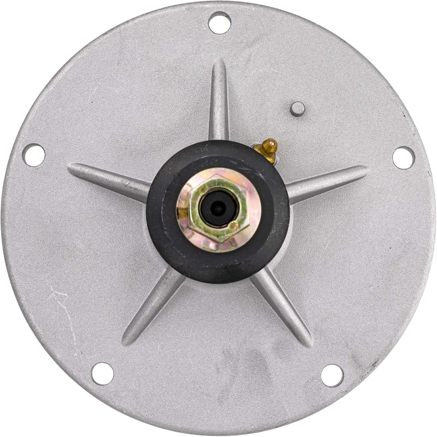 Top view of an 8TEN Mower Spindle with a grease zerk