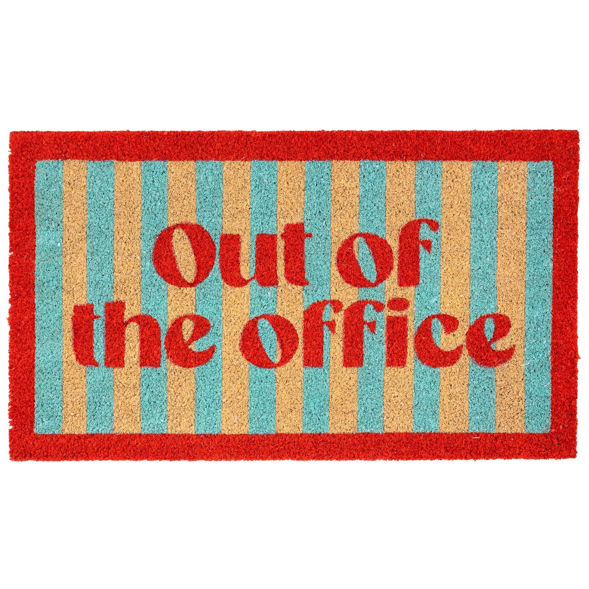 Paillasson coco Out of the Office Fisura 70x40 cm tapis d'entrée rouge et bleu