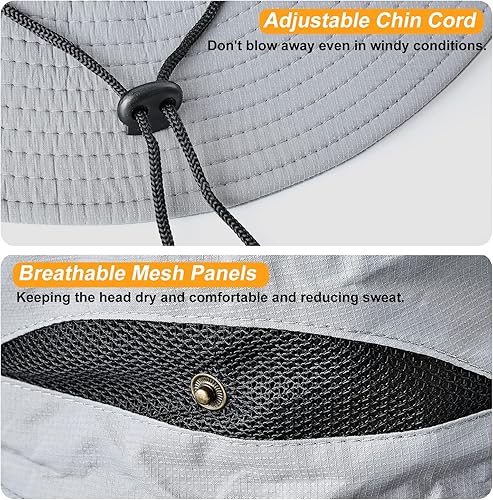 Miniatura 3 de Orolay Sombreros de sol para mujeres y hombres de ala ancha, sombrero de pescador, protección UV, gorra de sol para pesca, caza, campamento