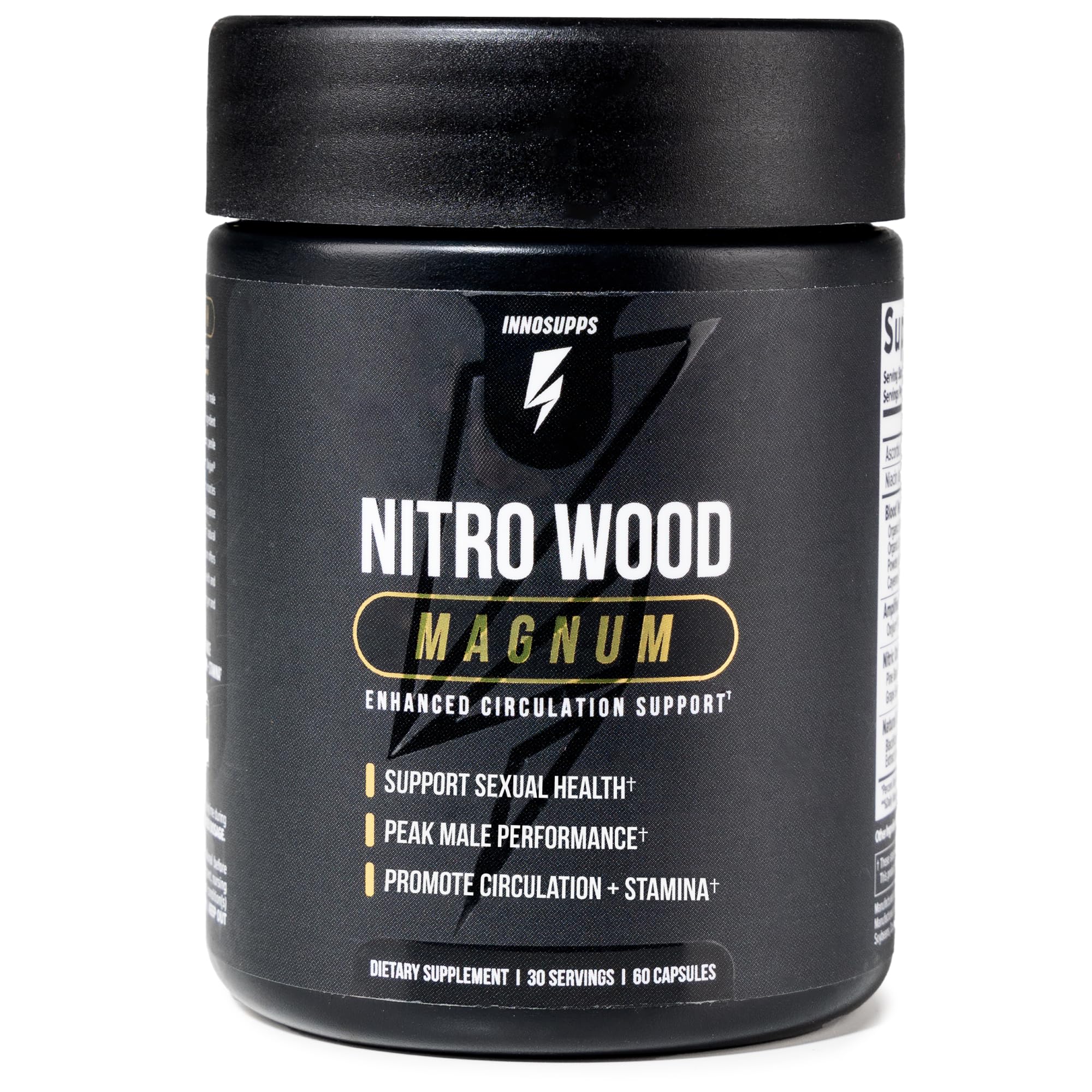 Nitro Wood Magnum | Enhanced Circulation Flow Support | Supercharged Tamina & Muscle Growth | Fuel Peak Performance | 60 Capsules