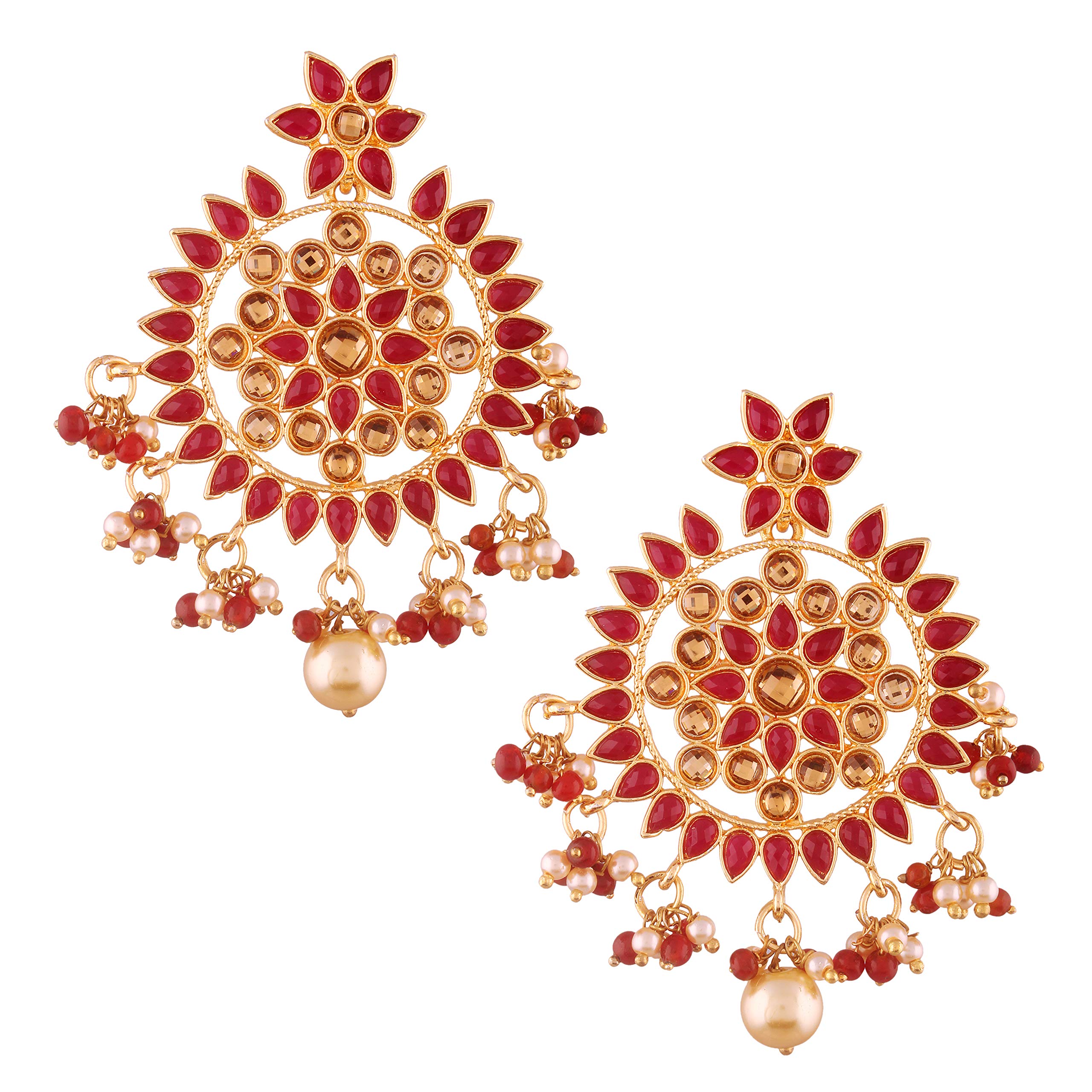 I Jewels Traditional Gold Plated Chandbali Earrings Encased With Faux Kundans For Women/Girls (E2492M) (B07C7KNHHS) Amazon Price History, Amazon Price Tracker