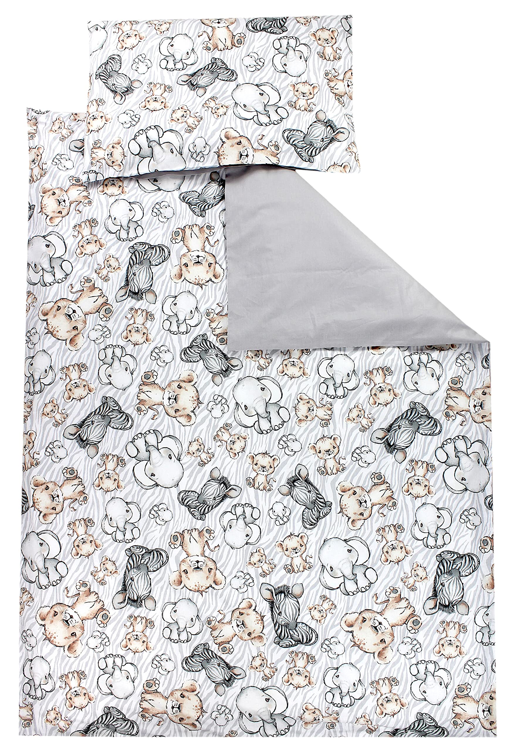 Tuptam Safari / Gray Children Bedding Set Duvet Cover Pillowcase Two-Sided, Safari/Gray, 120X90 Cm