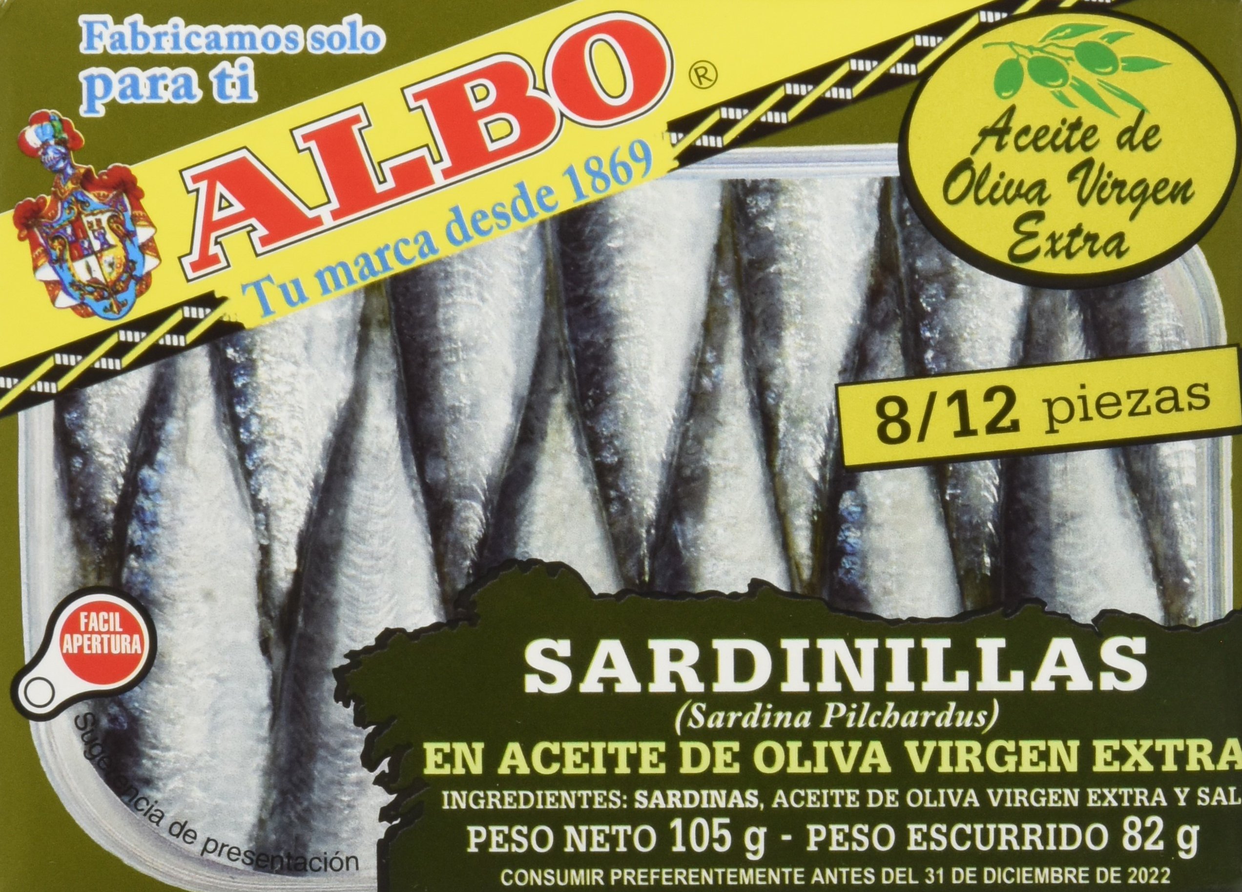Albo Sardinillas en Aceite de Oliva Virgen Extra - Paquete de 8 Unidades