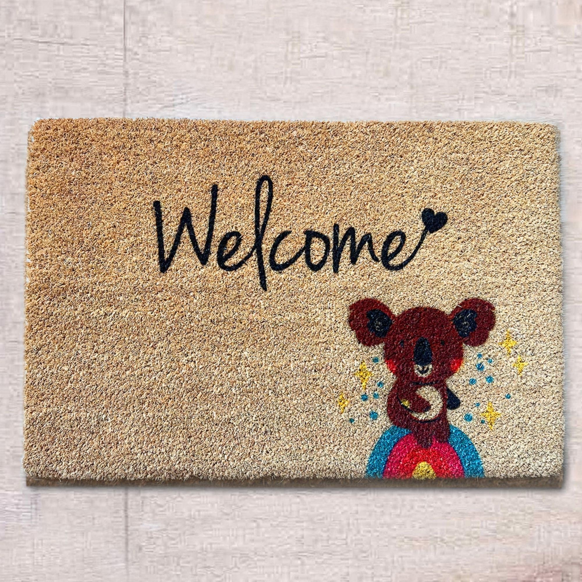 Welcome Cute Bear Rug,Welcome Bear Doormat,Cute Entryway Decoration,Bear,Durable Doormat,Housewarming Gift Doormat 24X16 Inch — image 1
