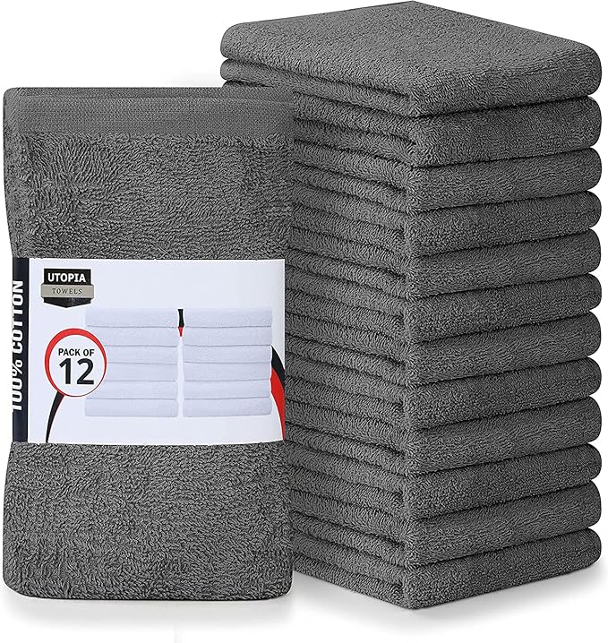Utopia Towels Kitchen Bar Mops Towels, Pack of 12 Towels