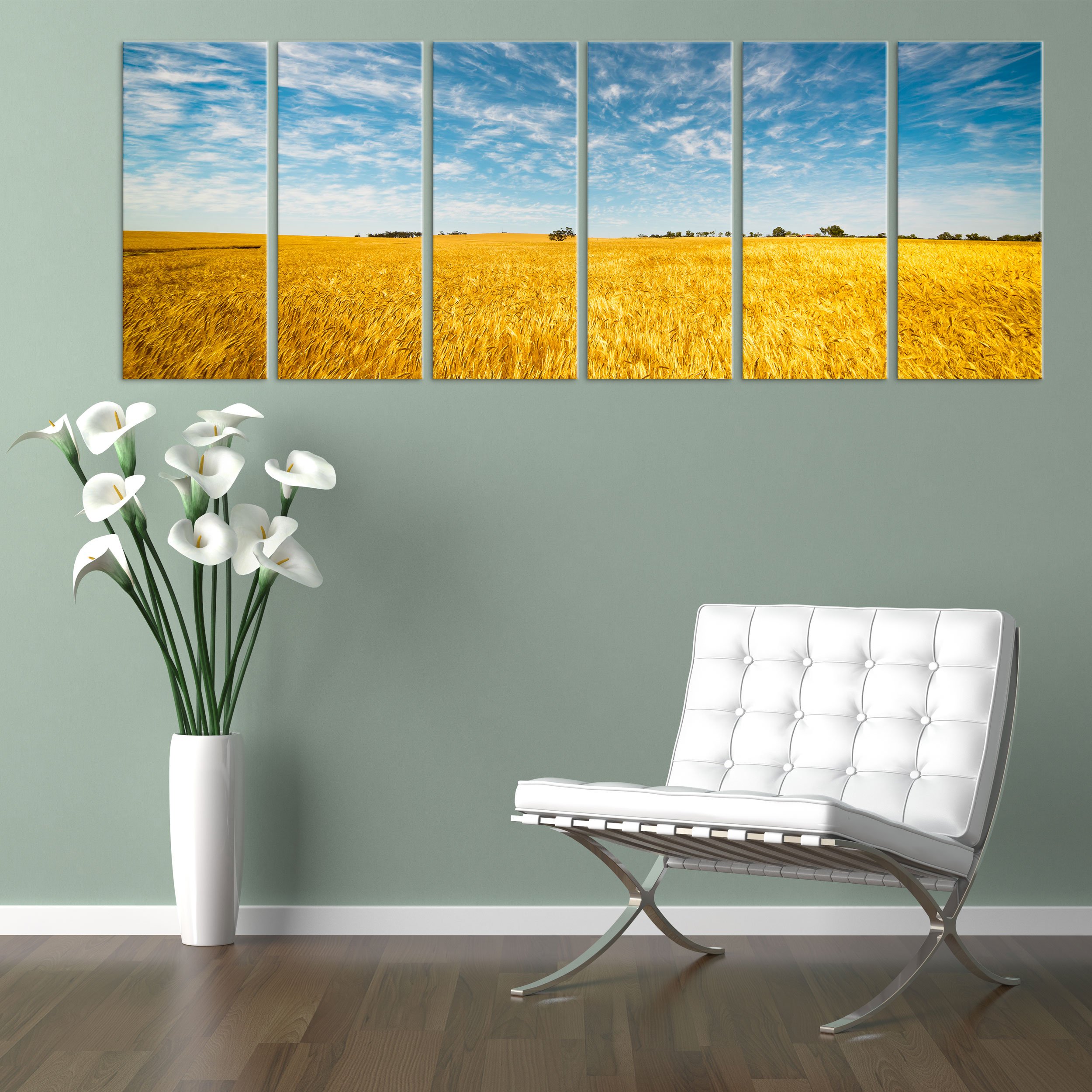 Cuadro sobre lienzo Canvas – ConKrea – Listo para colgar – Campo De Trigo – Granja